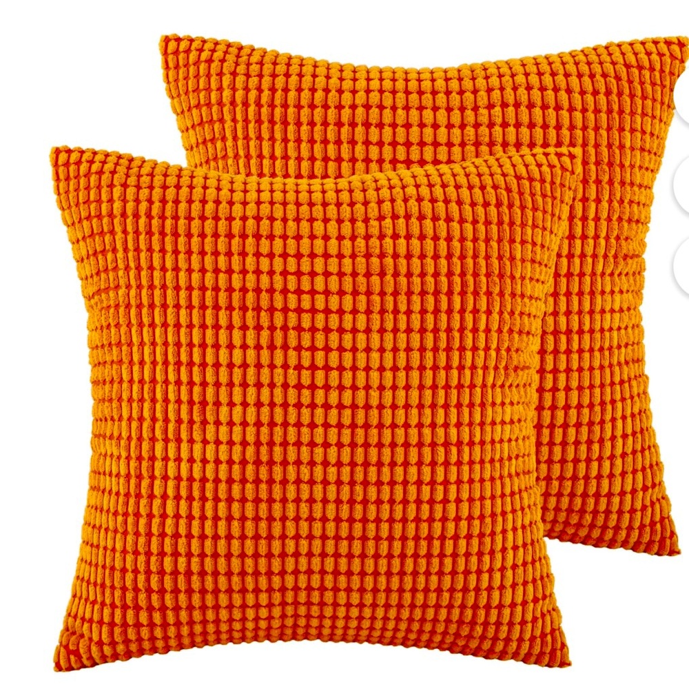 Decor pillow covers (2) 21" X 21"  nice orange